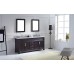 Victoria 72" Double Bathroom Vanity in Espresso with Marble Top and Round Sink with Mirrors - B07D3YTQKV